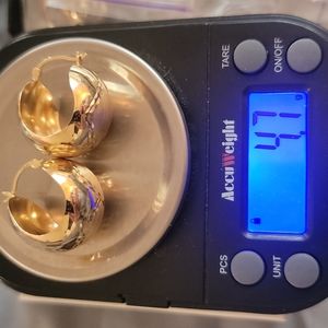 14k Yellow Gold Domed Hoop Earrings